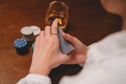 Poker chips and cards ready for play