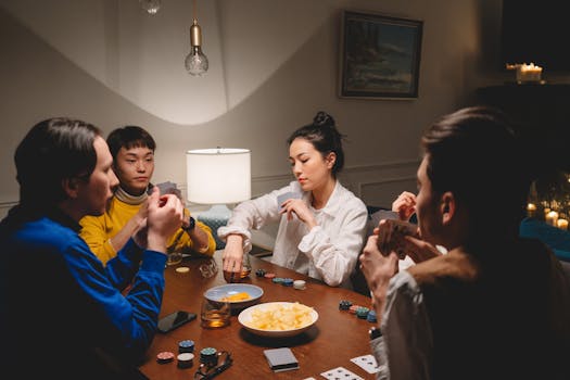 poker chips and cards