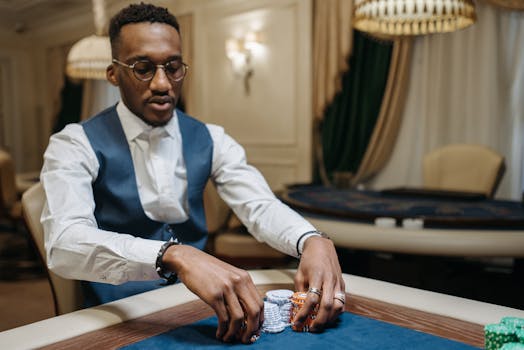 poker player analyzing the game