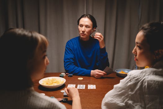 player thinking at poker table