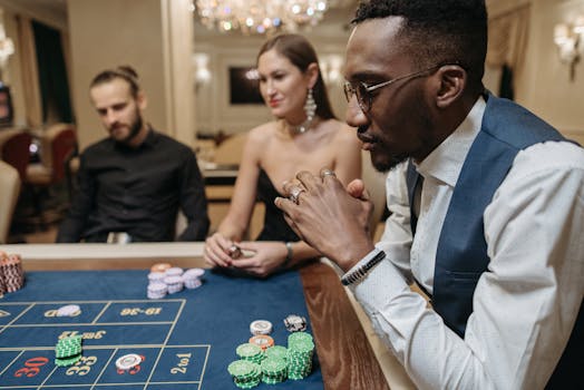 poker table with intense focus