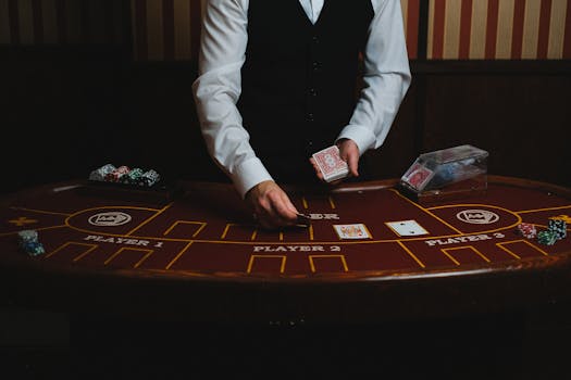 poker game with chips and cards