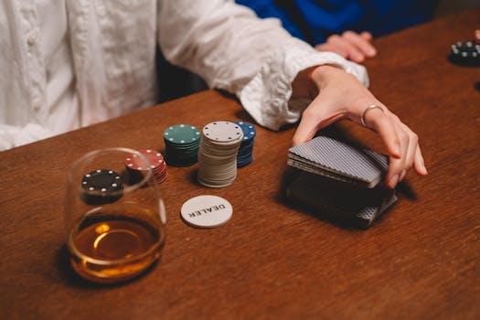 poker chips and cards