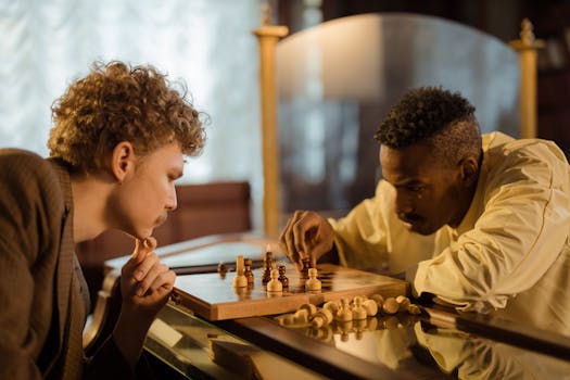 Poker players engaged in a serious match