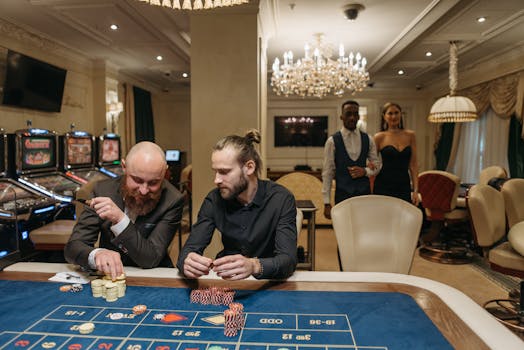 Image depicting poker players discussing strategies