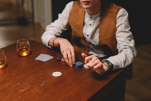focused poker player