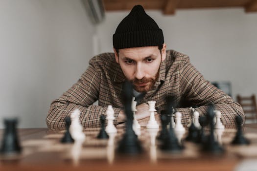A focused poker player deep in thought