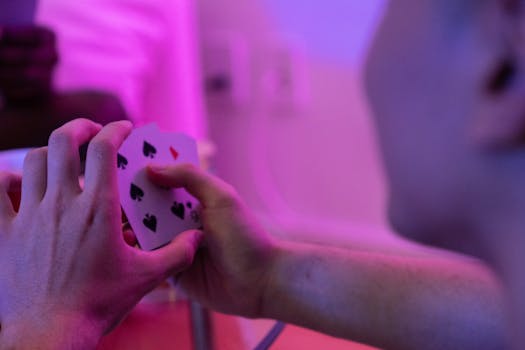 poker player analyzing hands